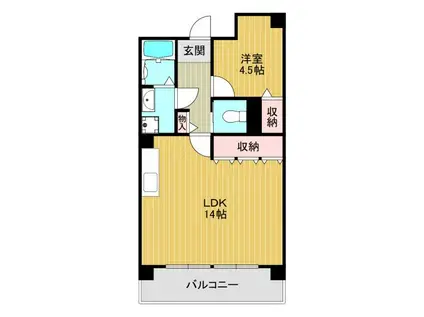 東長居団地(1LDK/1階)の間取り写真