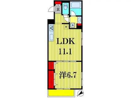 SOFI新松戸(1LDK/3階)の間取り写真