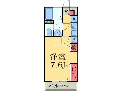 リブリルームス弁天3-4(1K/2階)の間取り写真