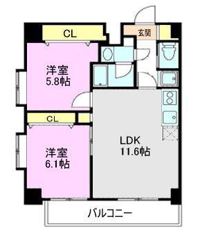 EXCELLENT WAKO(2LDK/12階)の間取り写真