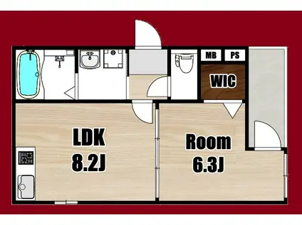 FUJIPALACE瓜生堂III番館(1SLDK/2階)の間取り写真