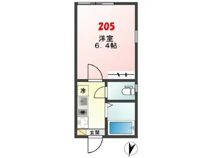 GLANZ亀有(1K/3階)の間取り写真