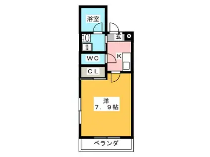 FILLE FLATS SHIZUOKA-IZUMICHO(1K/5階)の間取り写真