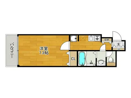 博多パレス(1K/5階)の間取り写真