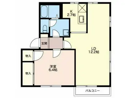 フレグランス梓(1LDK/2階)の間取り写真