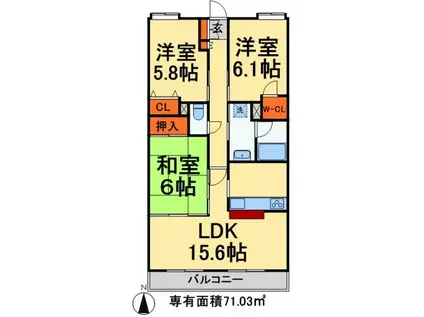 インシュランスビル11(3LDK/4階)の間取り写真