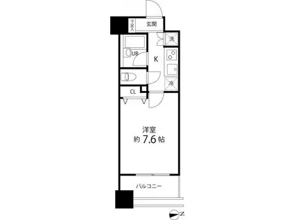 スペーシア秋葉原(1K/14階)の間取り写真