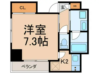 若松河田ステーションレジデンス(1K/3階)の間取り写真