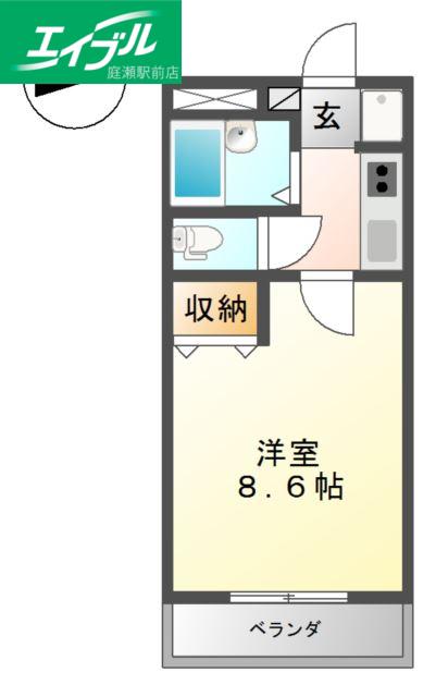 エステート山下(1K/1階)の間取り写真