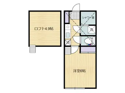 ソルティ3武蔵小杉(1K/2階)の間取り写真