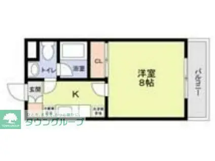 ヴィヴァーチェ日吉(1K/4階)の間取り写真