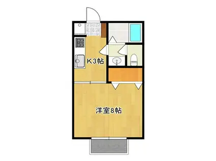 武田の杜 相沢(1K/2階)の間取り写真