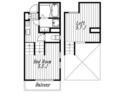 GLANZ新松戸(1K/1階)の間取り写真