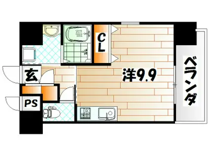 フェリシエ馬借(ワンルーム/5階)の間取り写真