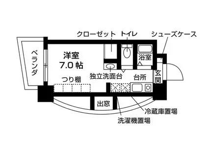 ジュネスコート桜山(ワンルーム/3階)の間取り写真
