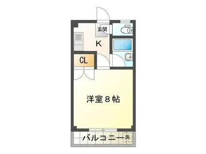 ハイツ坂野(1K/2階)の間取り写真