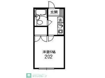 プレミール二子(ワンルーム/2階)の間取り写真