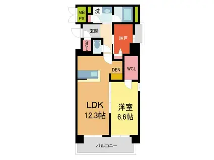 みなとメゾン川西中央(1SLDK/5階)の間取り写真