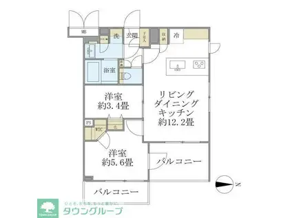 LA PERLA NAKANO(2LDK/3階)の間取り写真