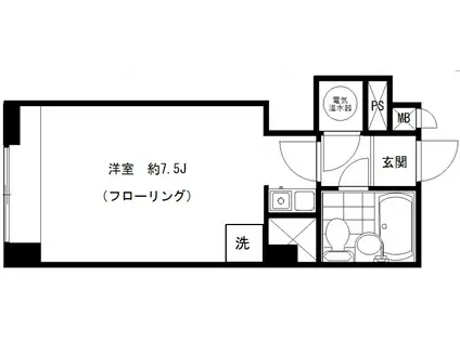 パシフィック乃木坂(ワンルーム/8階)の間取り写真