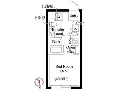 プランドール市川(1K/3階)の間取り写真