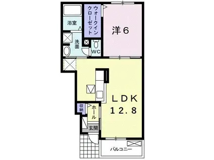 レジナス和多田I(1LDK/1階)の間取り写真