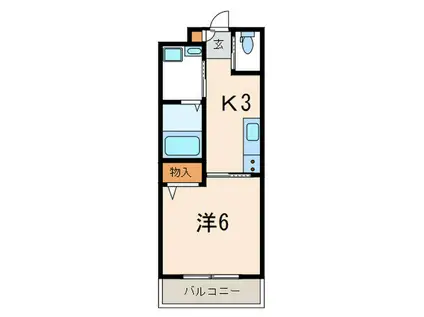 PRUNIER本山(1K/3階)の間取り写真