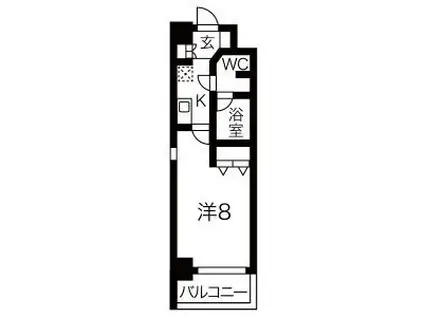 セイワソレイルコート(1K/2階)の間取り写真