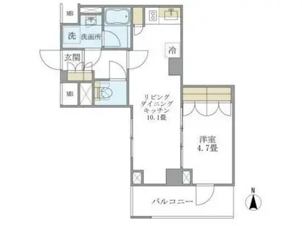 BRILLIA IST 北沢(1LDK/2階)の間取り写真