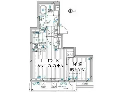 レガリス蒲田(1LDK/3階)の間取り写真