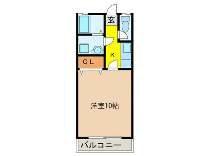 トレンディ平野A(1K/1階)の間取り写真