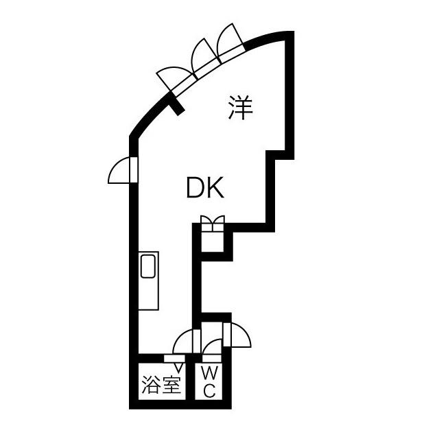 キラメック知事公館I・II(1LDK/2階)の間取り写真