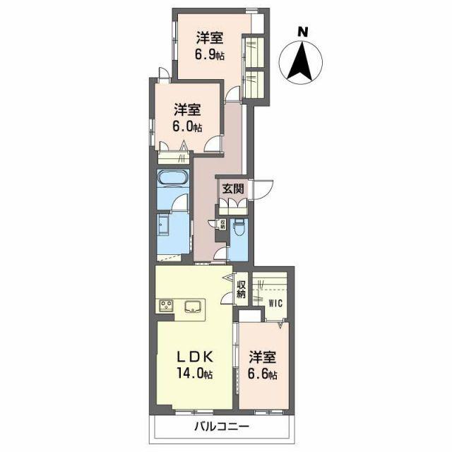フジスター浜松(2LDK/3階)の間取り写真