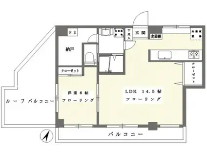 エヌズコート139中河原(1LDK/5階)の間取り写真