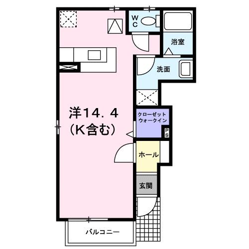 クラールエーリ(ワンルーム/1階)の間取り写真