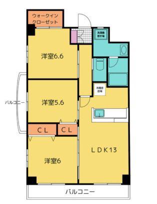 オーリック(3LDK/6階)の間取り写真