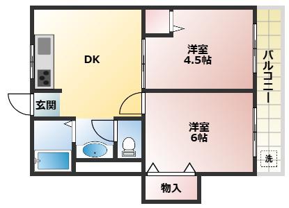 UC西明石(2DK/5階)の間取り写真