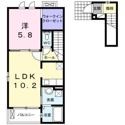 サンマルコII(1LDK/2階)の間取り写真