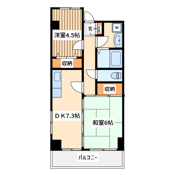 ドリームハイツ南林間(2DK/2階)の間取り写真