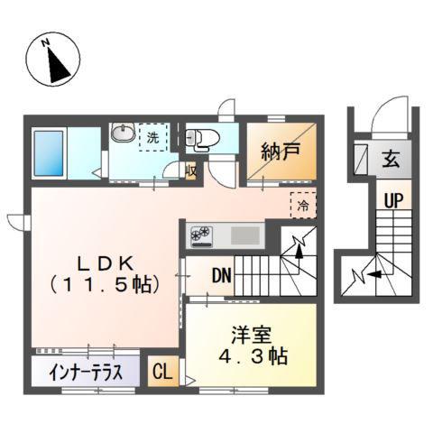 メゾン瑞祥(1SLDK/2階)の間取り写真