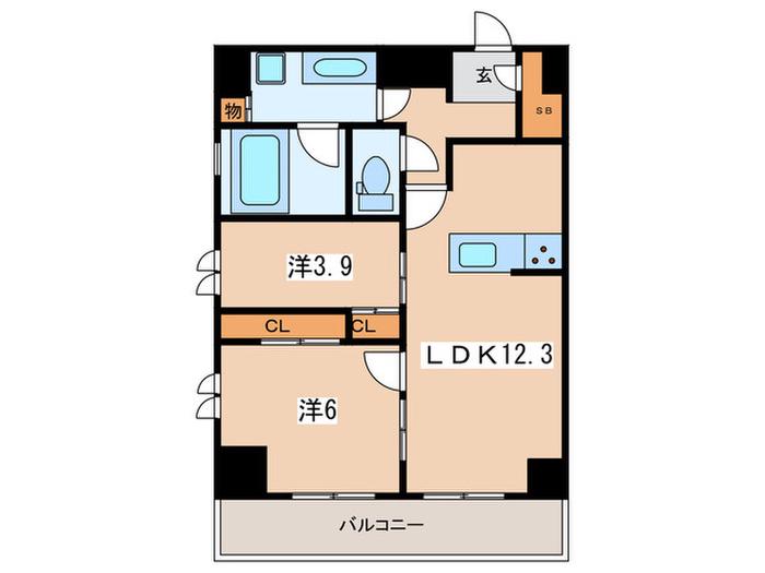 CITY LUX YOKOHAMA(2LDK/10階)の間取り写真