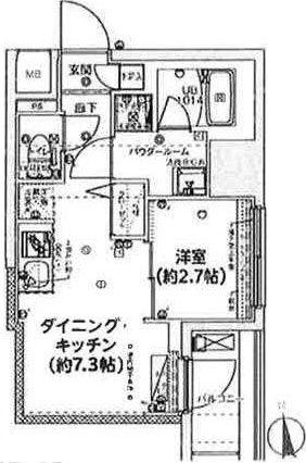 スパシエ新板橋(1DK/8階)の間取り写真
