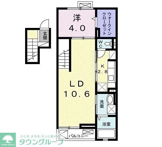 シエル・ブルー A(1LDK/4階)の間取り写真