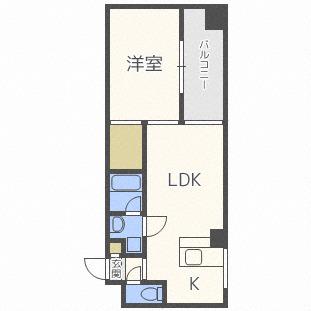 サムティタワーN26・エルム北26条(1LDK/1階)の間取り写真