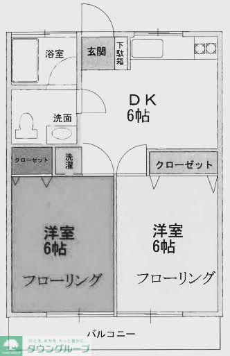 スターコーポ(2DK/1階)の間取り写真