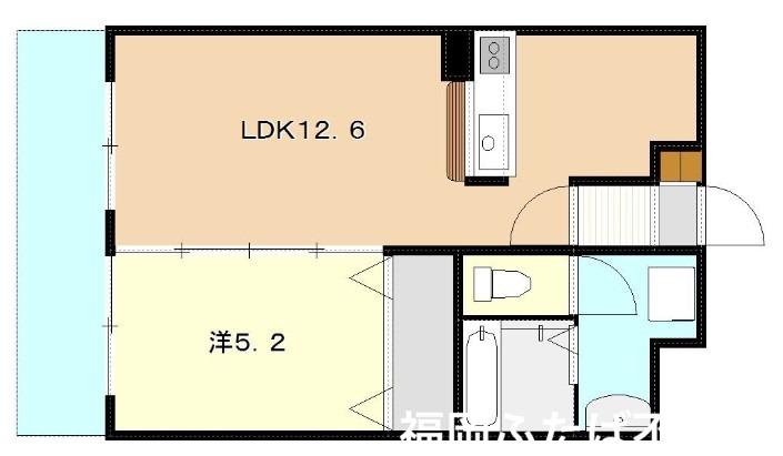 ガーデンさくら(1LDK/3階)の間取り写真
