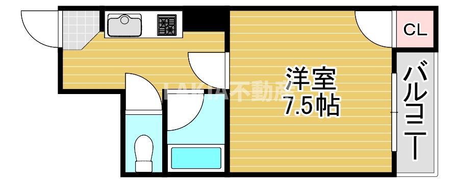 ライフステージ桜ノ宮(1K/3階)の間取り写真