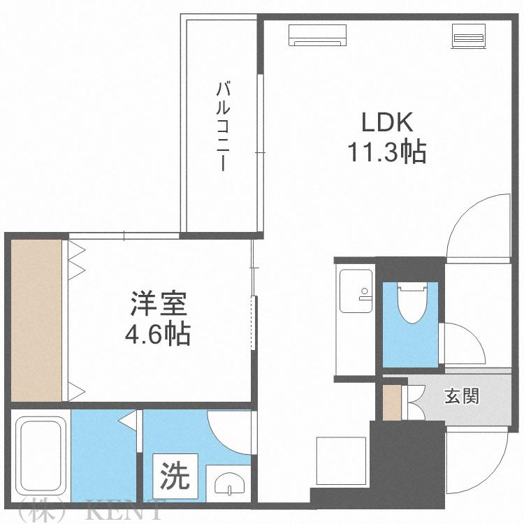 LUFFY(1LDK/3階)の間取り写真