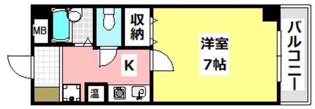 グレースハイム光(1K/2階)の間取り写真