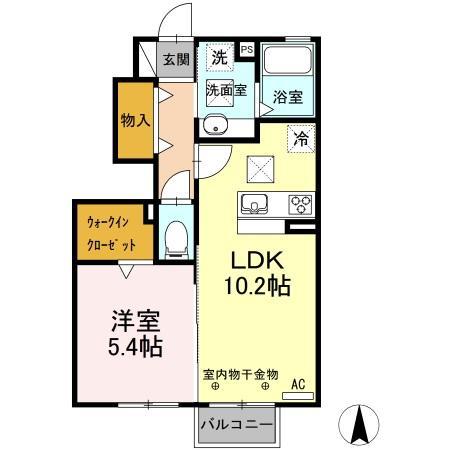 よつ葉館・蒼い館・まほろ館・ほくと館 まほろ館(1LDK/1階)の間取り写真